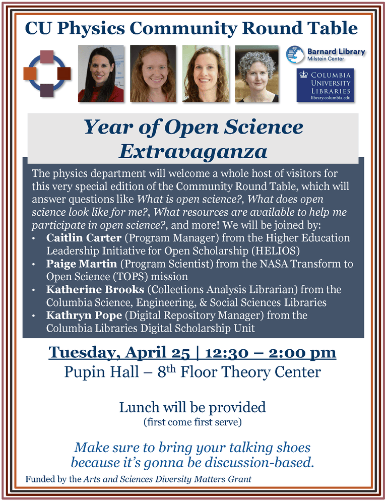 CU Physics Round table: Year of Open Science Extravaganza!