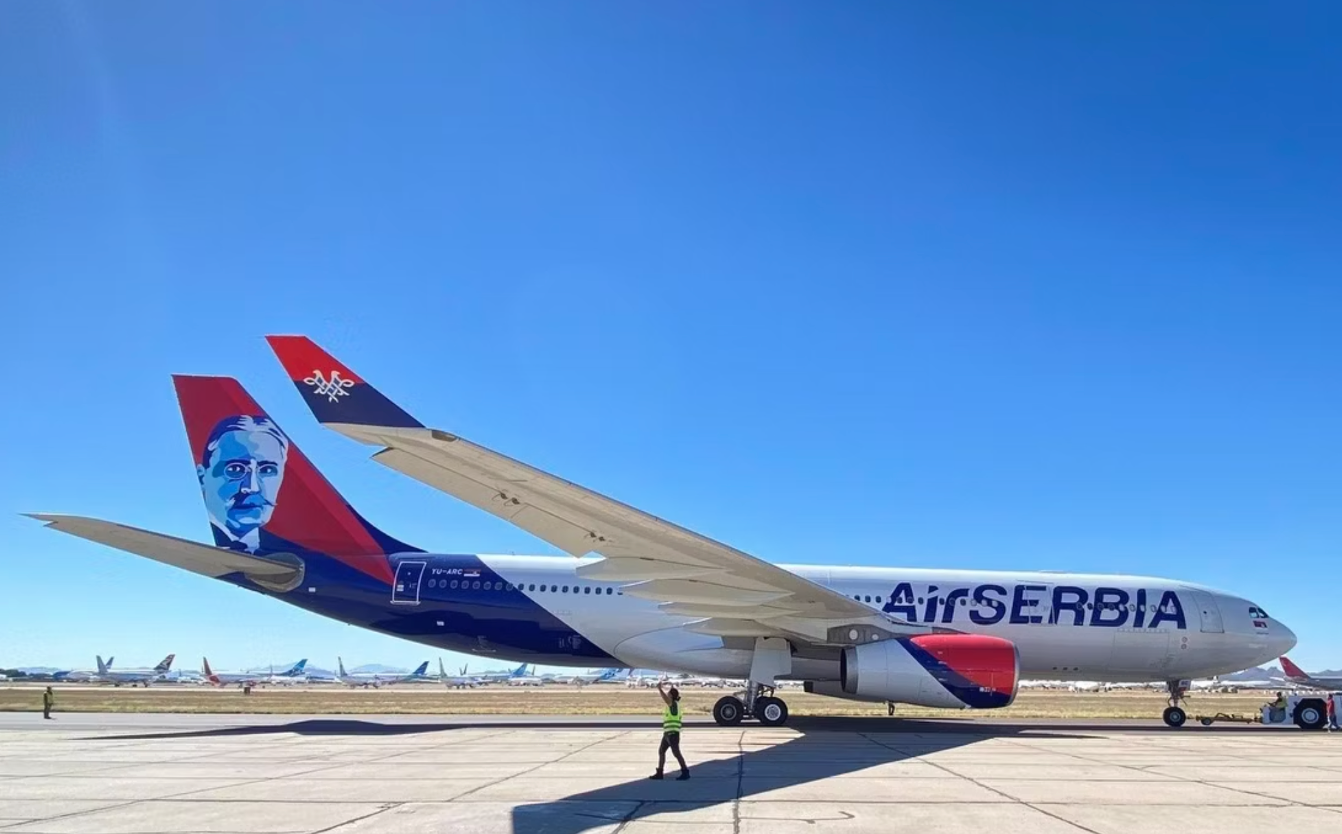 Air Serbia Airplane with Mihajlo Pupin on the tail 
