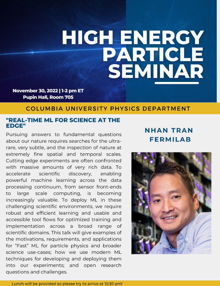 HEP Seminar: Nhan Tran