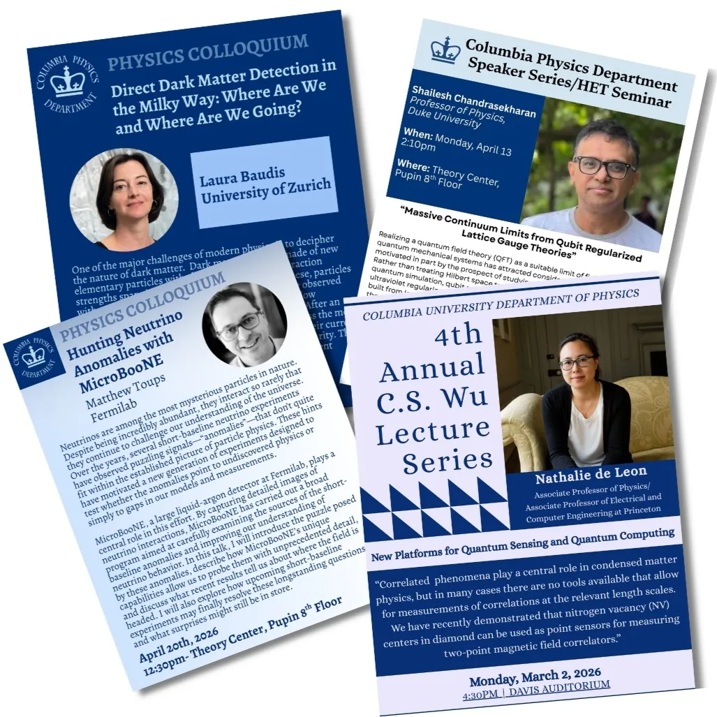 Array of guest speaker posters