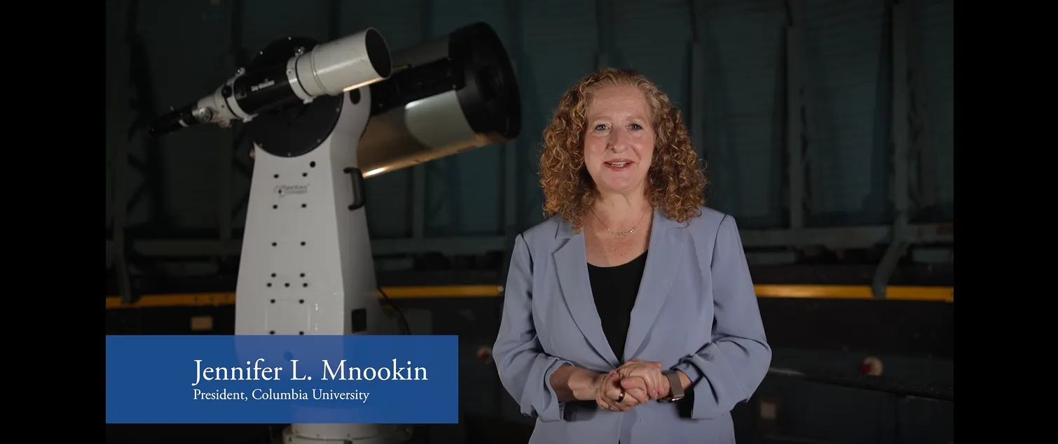 Screenshot from President Mnookin's video